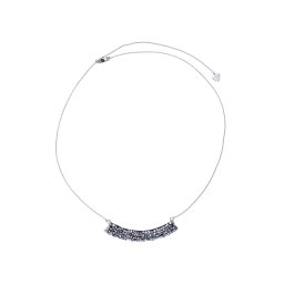 CNG ezüst mozaik mintás bőr nyakék fehér kristállyal