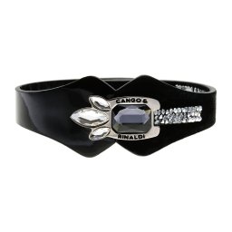 Cango & Rinaldi LILLY fekete lakk és matt bőr karkötő