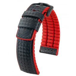 Hirsch Ayrton borjúbőr, fekete/piros, 22/20L