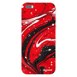 Átlátszó szilikon tok az alábbi mobiltelefonokra Apple iPhone 5/5S/SE - Red black