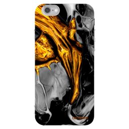 Átlátszó szilikon tok az alábbi mobiltelefonokra Apple iPhone 6/6S - Black Gold