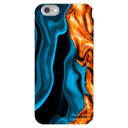 Átlátszó szilikon tok az alábbi mobiltelefonokra Apple iPhone 6/6S - Gold blue