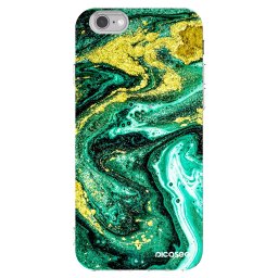 Átlátszó szilikon tok az alábbi mobiltelefonokra Apple iPhone 6/6S - Green Gold
