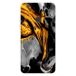 Átlátszó szilikon tok az alábbi mobiltelefonokra Huawei P9 Lite 2017 - Black Gold