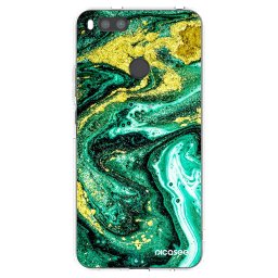 Átlátszó szilikon tok az alábbi mobiltelefonokra Xiaomi Mi A1 Global - Green Gold