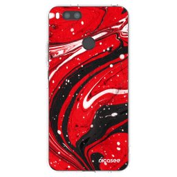 Átlátszó szilikon tok az alábbi mobiltelefonokra Xiaomi Mi A1 Global - Red black