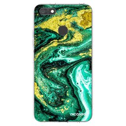 Átlátszó szilikon tok az alábbi mobiltelefonokra Huawei P9 Lite Mini - Green Gold