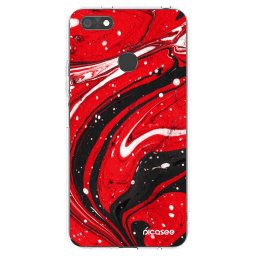Átlátszó szilikon tok az alábbi mobiltelefonokra Huawei P9 Lite Mini - Red black