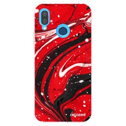 Átlátszó szilikon tok az alábbi mobiltelefonokra Huawei P20 Lite - Red black