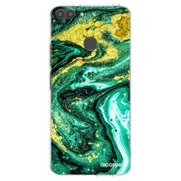 Átlátszó szilikon tok az alábbi mobiltelefonokra Huawei P Smart - Green Gold