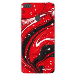 Átlátszó szilikon tok az alábbi mobiltelefonokra Huawei P Smart - Red black