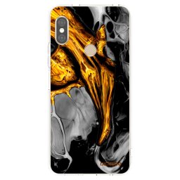 Átlátszó szilikon tok az alábbi mobiltelefonokra Xiaomi Redmi Note 5 Global - Black Gold