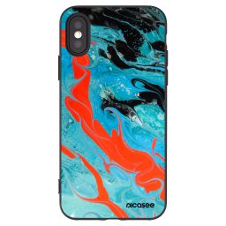 Fekete szilikon tok az alábbi mobiltelefonokra Apple iPhone X/XS - Blue Magma