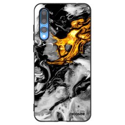 Fekete szilikon tok az alábbi mobiltelefonokra Huawei P20 Pro - Black Gold 2
