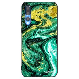 Fekete szilikon tok az alábbi mobiltelefonokra Huawei P20 Pro - Green Gold