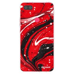 Átlátszó szilikon tok az alábbi mobiltelefonokra Xiaomi Mi 8 Lite - Red black
