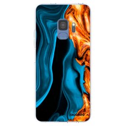 Átlátszó szilikon tok az alábbi mobiltelefonokra Samsung Galaxy S9 G960F - Gold blue