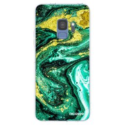 Átlátszó szilikon tok az alábbi mobiltelefonokra Samsung Galaxy S9 G960F - Green Gold