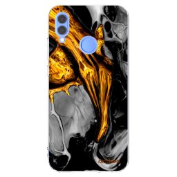 Átlátszó szilikon tok az alábbi mobiltelefonokra Huawei P Smart 2019 - Black Gold