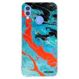 Átlátszó szilikon tok az alábbi mobiltelefonokra Huawei P Smart 2019 - Blue Magma