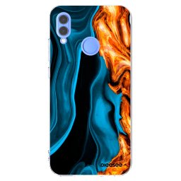 Átlátszó szilikon tok az alábbi mobiltelefonokra Huawei P Smart 2019 - Gold blue