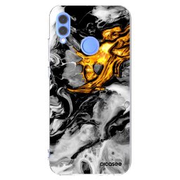 Átlátszó szilikon tok az alábbi mobiltelefonokra Honor 10 Lite - Black Gold 2