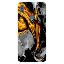 Átlátszó szilikon tok az alábbi mobiltelefonokra Huawei Y7 2019 - Black Gold