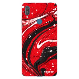 Átlátszó szilikon tok az alábbi mobiltelefonokra Huawei Y7 2019 - Red black