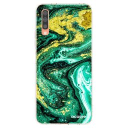 Átlátszó szilikon tok az alábbi mobiltelefonokra Samsung Galaxy A70 A705F - Green Gold