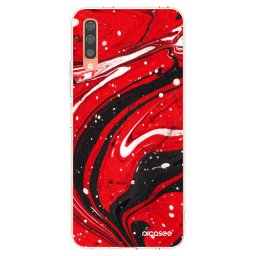 Átlátszó szilikon tok az alábbi mobiltelefonokra Samsung Galaxy A70 A705F - Red black