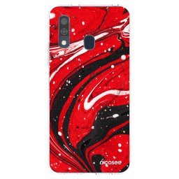 Átlátszó szilikon tok az alábbi mobiltelefonokra Samsung Galaxy A40 A405F - Red black