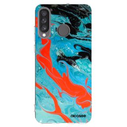 Átlátszó szilikon tok az alábbi mobiltelefonokra Huawei P30 Lite - Blue Magma