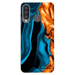 Átlátszó szilikon tok az alábbi mobiltelefonokra Huawei P30 Lite - Gold blue