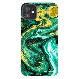 Átlátszó szilikon tok az alábbi mobiltelefonokra Apple iPhone 11 - Green Gold