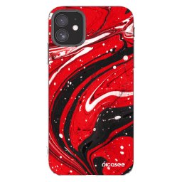 Átlátszó szilikon tok az alábbi mobiltelefonokra Apple iPhone 11 - Red black