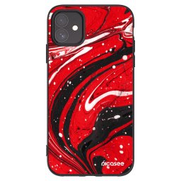 Fekete szilikon tok az alábbi mobiltelefonokra Apple iPhone 11 - Red black