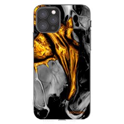 Átlátszó szilikon tok az alábbi mobiltelefonokra Apple iPhone 11 Pro - Black Gold