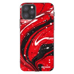 Átlátszó szilikon tok az alábbi mobiltelefonokra Apple iPhone 11 Pro - Red black