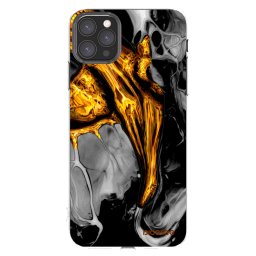 Átlátszó szilikon tok az alábbi mobiltelefonokra Apple iPhone 11 Pro Max - Black Gold
