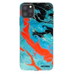 Átlátszó szilikon tok az alábbi mobiltelefonokra Apple iPhone 11 Pro Max - Blue Magma