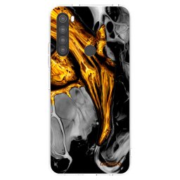 Átlátszó szilikon tok az alábbi mobiltelefonokra Xiaomi Redmi Note 8 - Black Gold