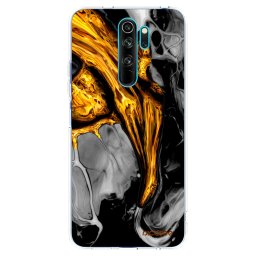 Átlátszó szilikon tok az alábbi mobiltelefonokra Xiaomi Redmi Note 8 Pro - Black Gold