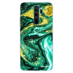 Átlátszó szilikon tok az alábbi mobiltelefonokra Xiaomi Redmi Note 8 Pro - Green Gold