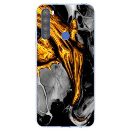 Átlátszó szilikon tok az alábbi mobiltelefonokra Xiaomi Redmi Note 8T - Black Gold