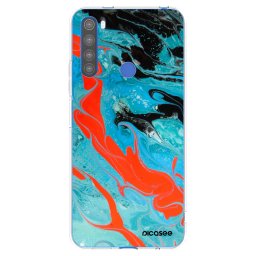Átlátszó szilikon tok az alábbi mobiltelefonokra Xiaomi Redmi Note 8T - Blue Magma