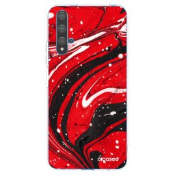 Átlátszó szilikon tok az alábbi mobiltelefonokra Huawei Nova 5T - Red black