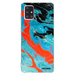 Átlátszó szilikon tok az alábbi mobiltelefonokra Samsung Galaxy A71 A715F - Blue Magma
