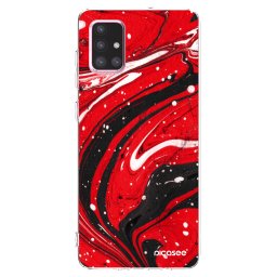 Átlátszó szilikon tok az alábbi mobiltelefonokra Samsung Galaxy A71 A715F - Red black
