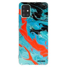 Átlátszó szilikon tok az alábbi mobiltelefonokra Samsung Galaxy A51 A515F - Blue Magma