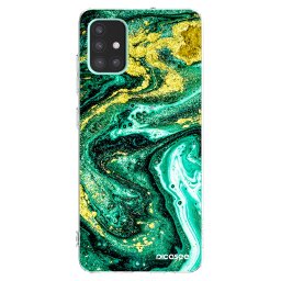 Átlátszó szilikon tok az alábbi mobiltelefonokra Samsung Galaxy A51 A515F - Green Gold
